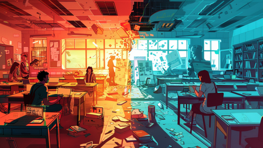 nakypilo Visualize a split themed illustration for a cover expl bce1a440 2306 47ed b312 a182716359f2